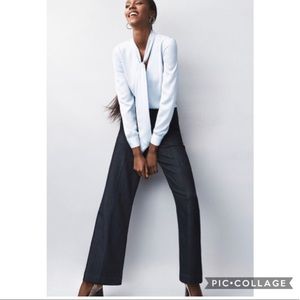 NWT Ann Taylor Factory High Waist Trouser Jeans, Dark Enzyme Wash, size 0